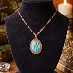 Copper Pendant Necklace | Polymer Clay Artisan Jewelry